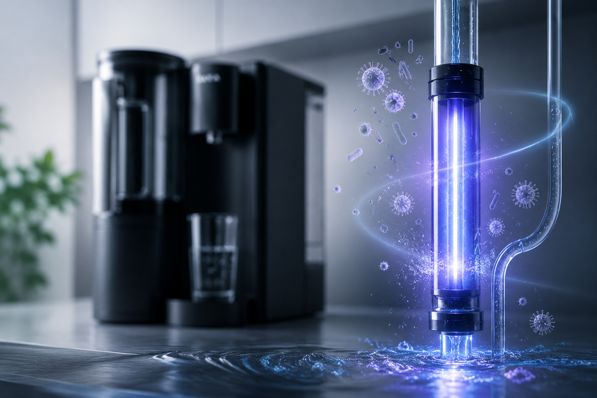 Desinfección UV integrada en el sistema de ósmosis inversa ILLEA.