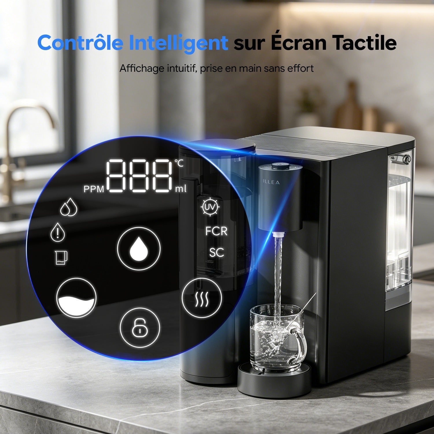 Osmoseur de comptoir ILLEA — Purificateur d'eau reminéralisant sans installation