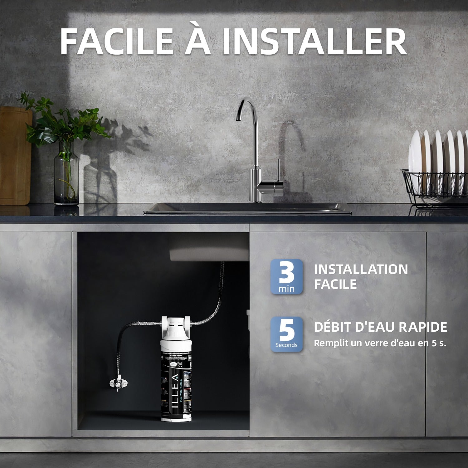 Filtre sous-évier ILLEA MK99 — La solution simple pour une eau filtrée au quotidien