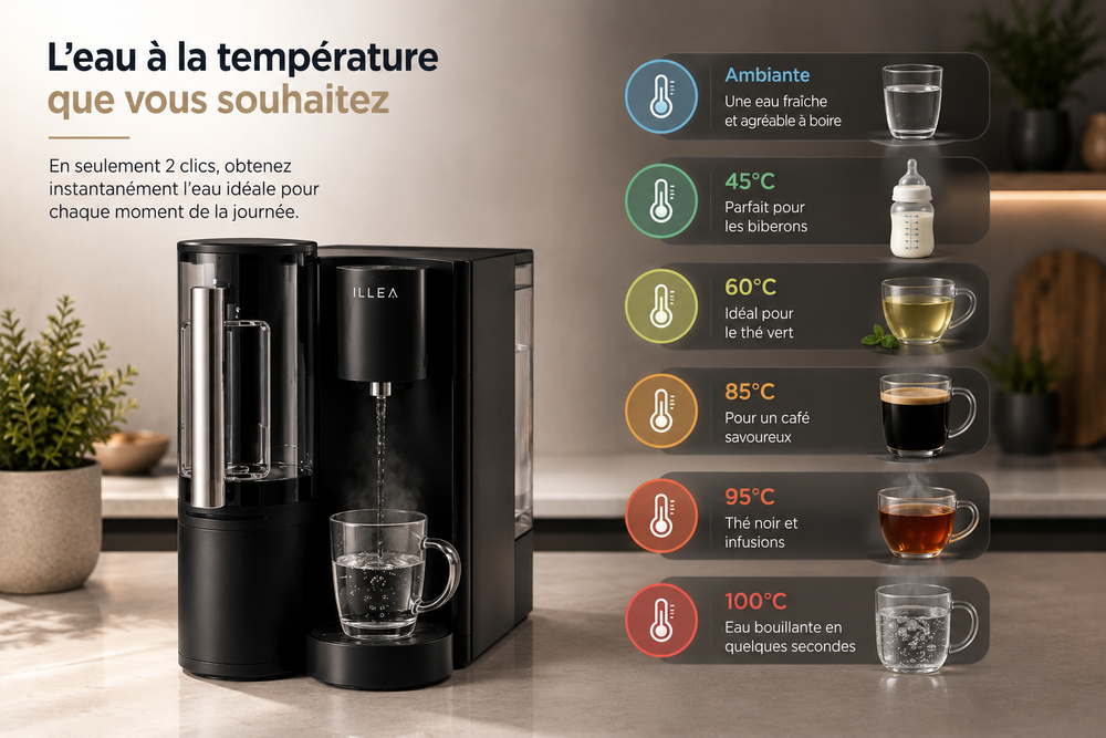 Temperaturas que ofrece el sistema de ósmosis inversa ILLEA.